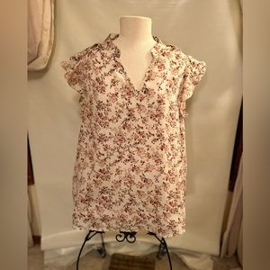 Super cute Shein short sleeve blouse 2XL. White with pink floral.